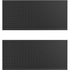 防滑雞尾酒長方形吧墊 2p, 黑色