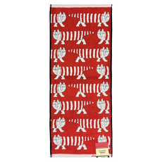 MARUSHIN 丸真 LISA LARSON 北歐瑞典設計風毛巾 交錯貓咪 棉紗, 紅色, 1條