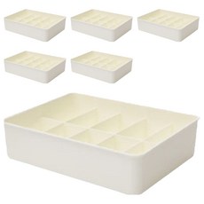 Olive E特級隔層收納盒 10格, 6個, 白色