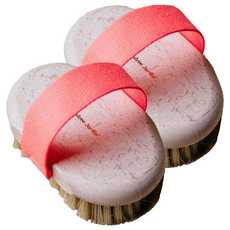 Andree Jardin 身體按摩沐浴刷, 櫸木材質, 桃色編織棉帶, 1個, 2個