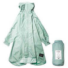 KiU 標準成人空氣感有袖斗篷雨衣 420g超輕量 透氣 20000mm H2O耐水壓, 薄荷綠, 1件
