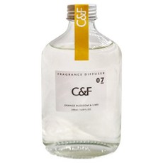 C&F 香研所 精油擴香組 歐洲高濃度植萃精油 附贈DIY乾燥花和雙色擴香棒 法國調香大師精心調製, 橙花香青檸, 200ml, 1組