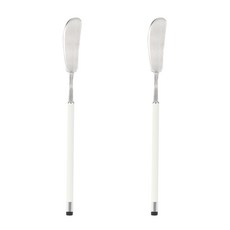 Bogen 韓國製方形雙色緞面奶油刀 BK, 白色, 2個