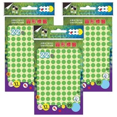 鶴屋 圓形 螢光標籤 082D 綠色, 3個, 756個裝