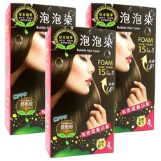 Moon17 夢17 草本泡泡染髮乳 (第一劑、第二劑) 有效遮蓋白髮, 昆布棕, 3盒