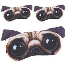 動物圖形眼罩 3 鬥牛犬, 1入, 3個