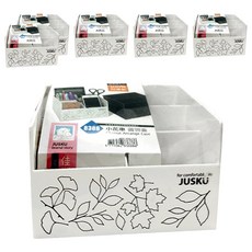 JUSKU 佳斯捷 小花車萬用整理盒/置物盒 15.1 x 12.6 x 9.6cm, 白色, 6個