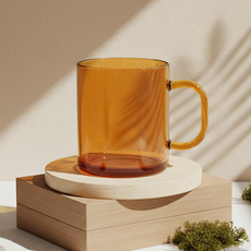 LIVING MATE Tritan 防摔馬克杯 480ml, 1個, 琥珀色