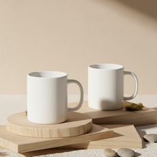 LIVING MATE Tritan 防摔馬克杯 480ml, 2個, 象牙白