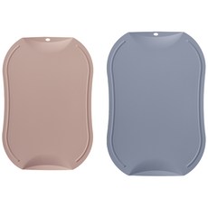 doble 不易產生刀痕的抗菌砧板2件組, 鮭魚粉, 藍灰色, 1個