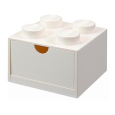 LEGO 樂高 桌上型 四凸抽屜收納箱 15.8 x 15.8 x 11.3cm, 白色, 1個