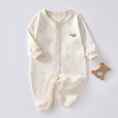 STARDOOR 嬰兒迷你動物刺繡貼全開扣連身衣