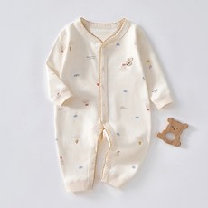 STARDOOR 嬰兒迷你動物刺繡貼全開扣連身衣