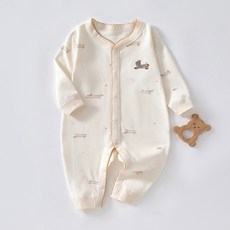 STARDOOR 嬰兒迷你動物刺繡貼全開扣連身衣