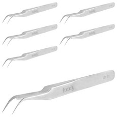 高級不鏽鋼睫毛鑷子, 銀色, 6個