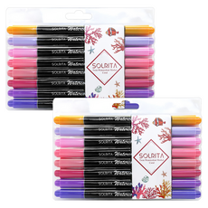 SOLRITA 雙頭水性美術筆 Set, 8色, 2盒