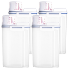 寵物夢工廠 手提飼料儲存罐, 透明, 4個, 2.5L