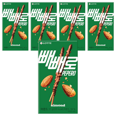 LOTTE 樂天 PEPERO杏仁巧克力棒, 37g, 5盒