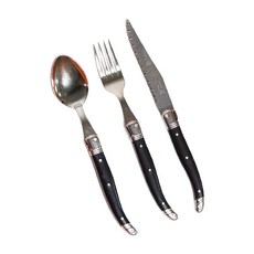 장네론 라귀올 디너 3종 + 선물패키지 세트, 블랙, 스푼 + 포크 + 나이프 + 패키지박스, 1세트