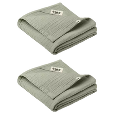 BIBS MUSLIN 有機棉紗布安撫巾 70x70cm 灰綠色 100%棉 蓋毯圍兜, 1條