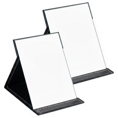 D124 摺疊化妝鏡2入組, 時尚黑