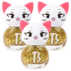 Bobly Kids 美甲貓貼紙型兒童美甲, 金光平, 3個