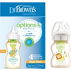 닥터브라운 옵션스 플러스 데코 와이드넥 PPSU 젖병 270ml 2p + 150ml 세트, 브라운, 690ml, 1세트