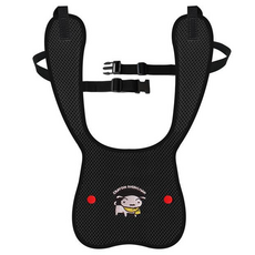 AGAFURA 兒童款蠟筆小新刺繡車用肩帶調節安全墊, 黑色, 1個
