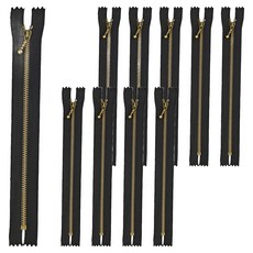 蔻米 水滴形金屬金色拉鍊 20cm 5W0767, 10個, 黑色