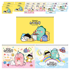 포포팬시 3000 라이노 스케치북 블루 + 핑크 + 옐로우, 8절, 30매, 6세트