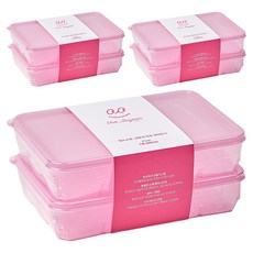 땡스소윤 냉동실 전용 밀폐용기 7호 핑크, 6개, 단품