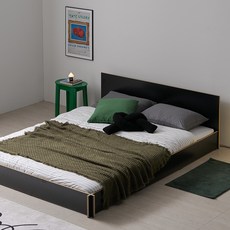 웰퍼니쳐 베네비 플랫형 미드헤드 침대프레임 방문설치, 블랙 리프