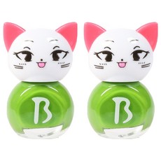 Bobly Kids 美甲貓貼紙型兒童美甲, 綠平, 2個