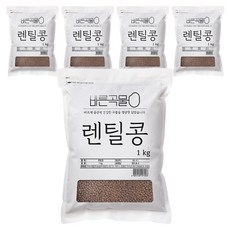 두보식품 바른곡물 렌틸콩, 1kg, 5개