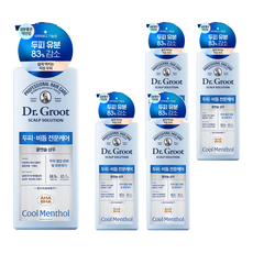닥터그루트 스칼프 솔루션 쿨멘솔 샴푸, 700ml, 5개