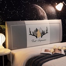 마켓플랜 북유럽 소프트 침대헤드 커버, 삼색트리, 1개