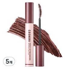 코스노리 퍼펙트 세팅 워터프루프 롱앤컬 마스카라 7ml, 03 로지 브라운, 5개