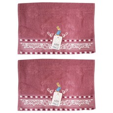 PETER RABBIT 比得兔 蕾絲緹花精繡毛巾 33x76cm 100%棉 台灣製, 顏色隨機, 2條