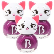 Bobly Kids 美甲貓貼紙型兒童美甲, 紫色的, 3個