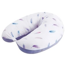 unilove Hopo多功能孕哺枕 兩用枕套 涼感款, 獨特專利設計 可變身為寶寶學習枕, 三點式安全帶設計, 可拆卸清洗, 浪漫羽毛 紫色