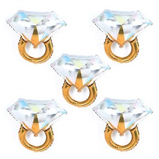 Super Shape 戒指造型鋁箔氣球 大, 粉彩金, 5個