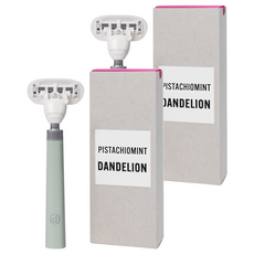 蒲公英女士剃須刀開心果薄荷, 2個, 1入