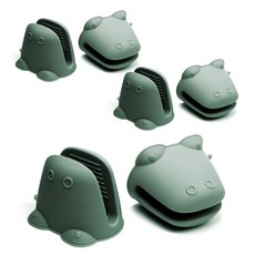 Flyto 矽膠鱷魚隔熱鍋柄夾組, 卡其色, 6個