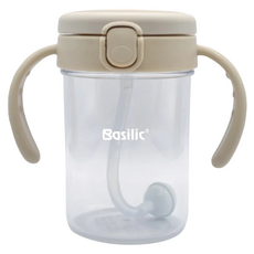 Basilic 貝喜力克 Tritan握把練習杯 鋼珠吸管, 奶茶, 260ml, 1個