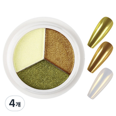메이브라운 얼음네일 광채 미러파우더 M10190, 4개, 올리브