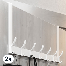 前程似錦 免鑽孔門後掛架 門上掛勾 14勾, 白色, 2個