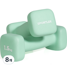 sportler 氯丁橡膠美體啞鈴, 1.5kg, 8個