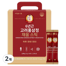 정원삼 6년근 고려홍삼정 채움스틱 100p, 1kg, 2개