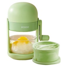 ecoco 意可可 刨冰機 標配, 薄荷綠, 1個, 刨冰機 + 雙色冰盒