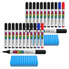 PENMAX 白板筆 209 + 板擦, 黑色 + 藍色 + 紅色, 2套